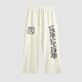 Pantalones anchos con estampado de letras de hip-hop
